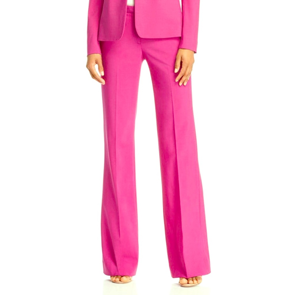 Theory “Demetria 2” Vivid Fuscia Flared Trouser
